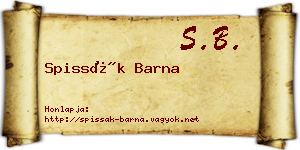 Spissák Barna névjegykártya